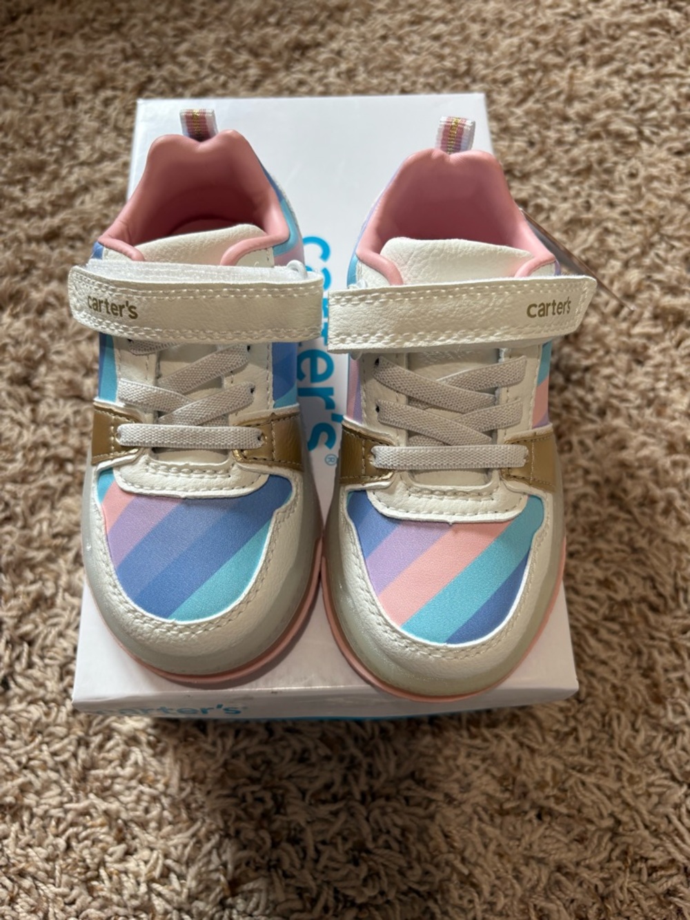 Carter's Hirano Casual Light Up Toddler Girl Rainbow Sneakers size 7 NEW!! - Picture 2 of 8